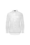 Vassalli Tab Sleeve Shirt With Back Pleat Detail / 4415 (2 Colours - White & Pink Lemonade)