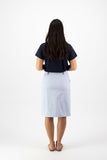Vassalli Knee Length Skirt With Contrast Buttons / 7049