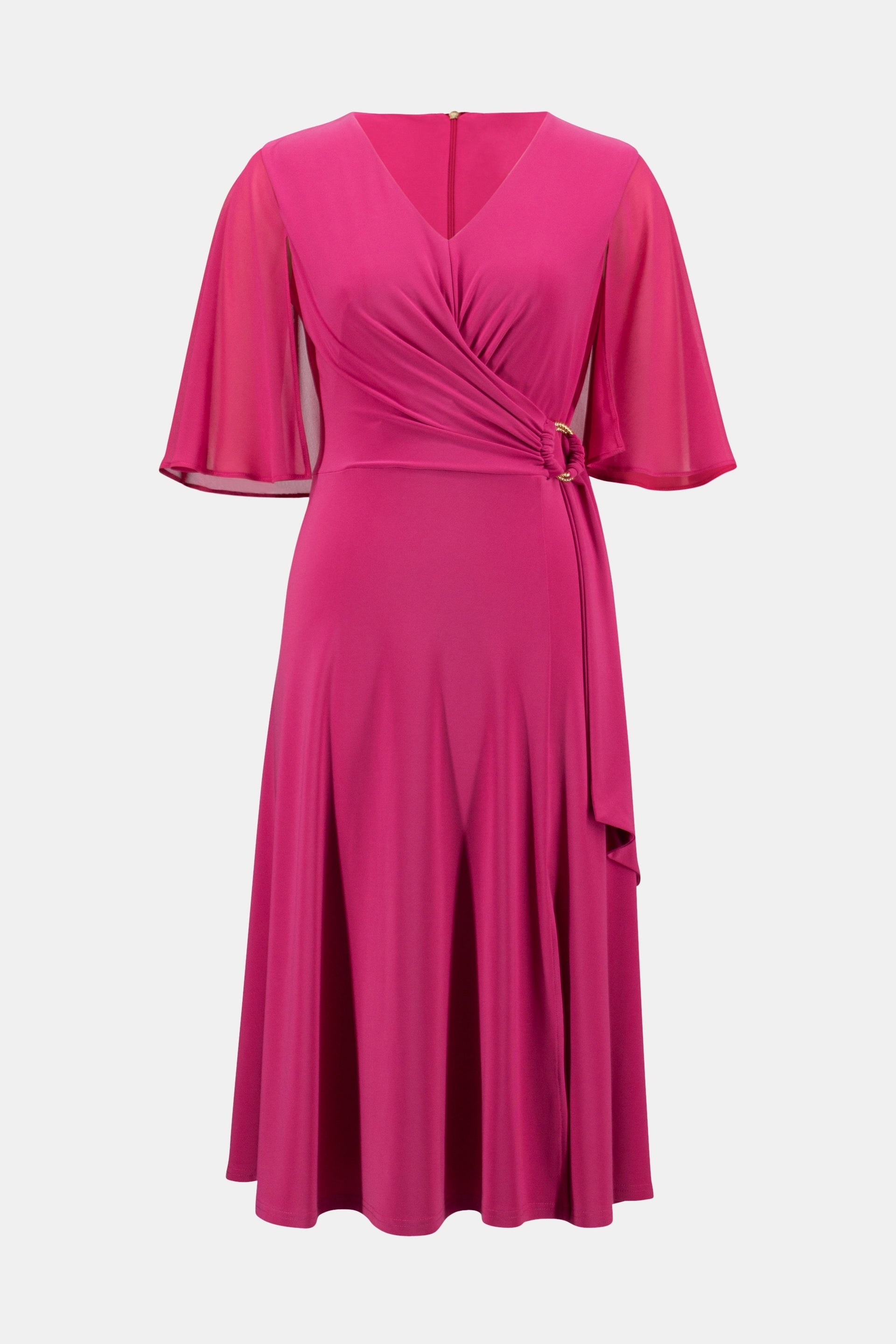 Chiffon Wrap Dress Chiffon Cape Sleeve Dress Joseph Ribkoff