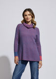 ld + co Plaited Roll Neck  Sweater / LC6185 (3 Colours - Aqua , Denim & Graphite)